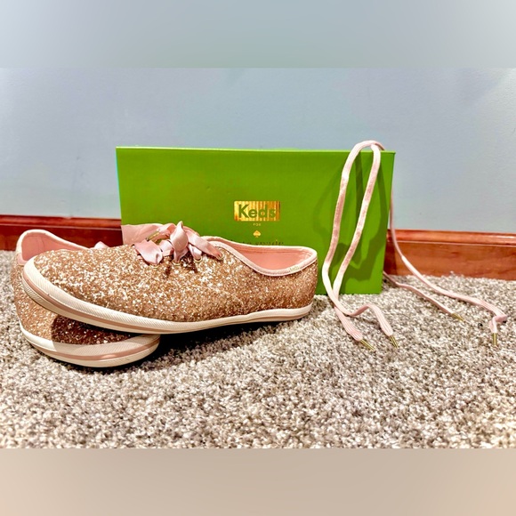 Keds Shoes - Keds X Kate Spade New York Champion Rose Gold Glitter Sneakers